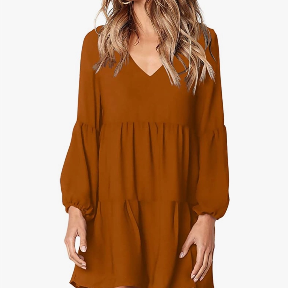 Women's long sleeved swing dress